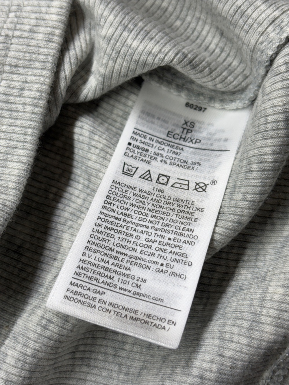 GAP Women’s Ribbed Short Sleeve Tee - Heather Gray Size XS - Picture 4 of 6